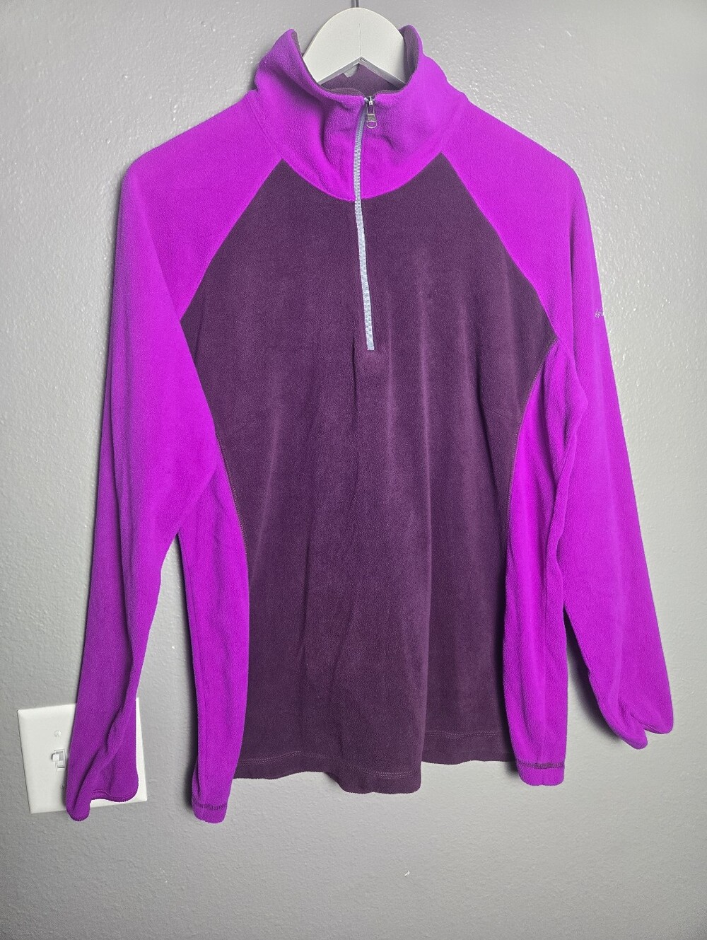 Columbia Purple Fleece 1/4 Zip Sweater Size XL
